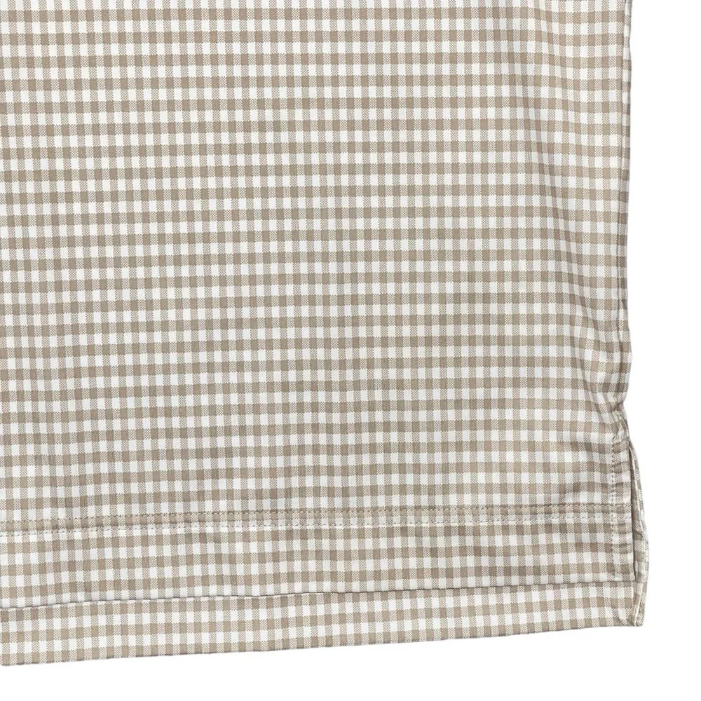 Footjoy Polo Mens Medium Gingham Print Performance Stretch Golf Shirt Neutral - Picture 3 of 8